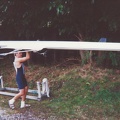 Doug Carrying the Single into the Boathouse